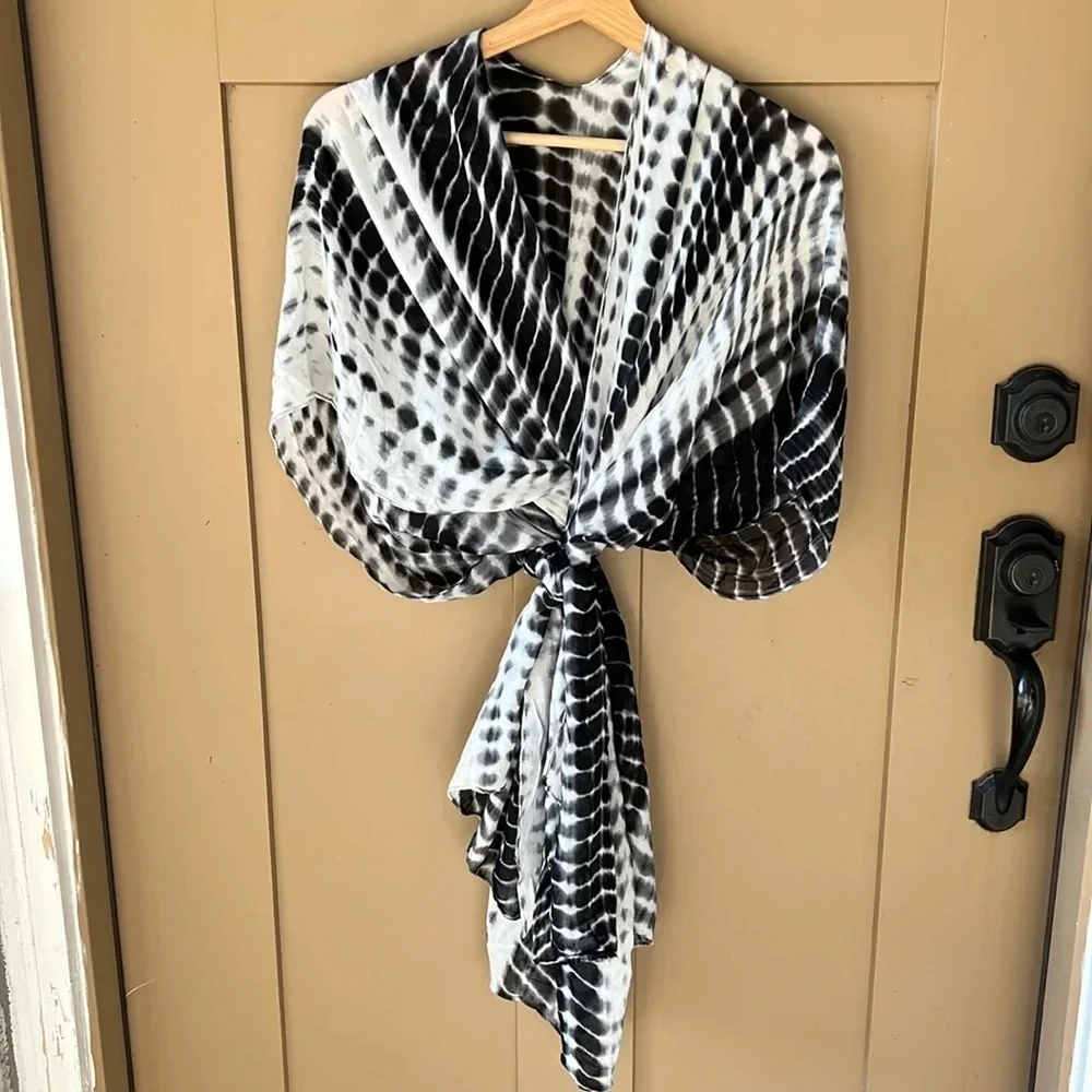 Michael Stars Boho Beachy Tie Dye Multi Use Kimono Topper Scarf Wrap
